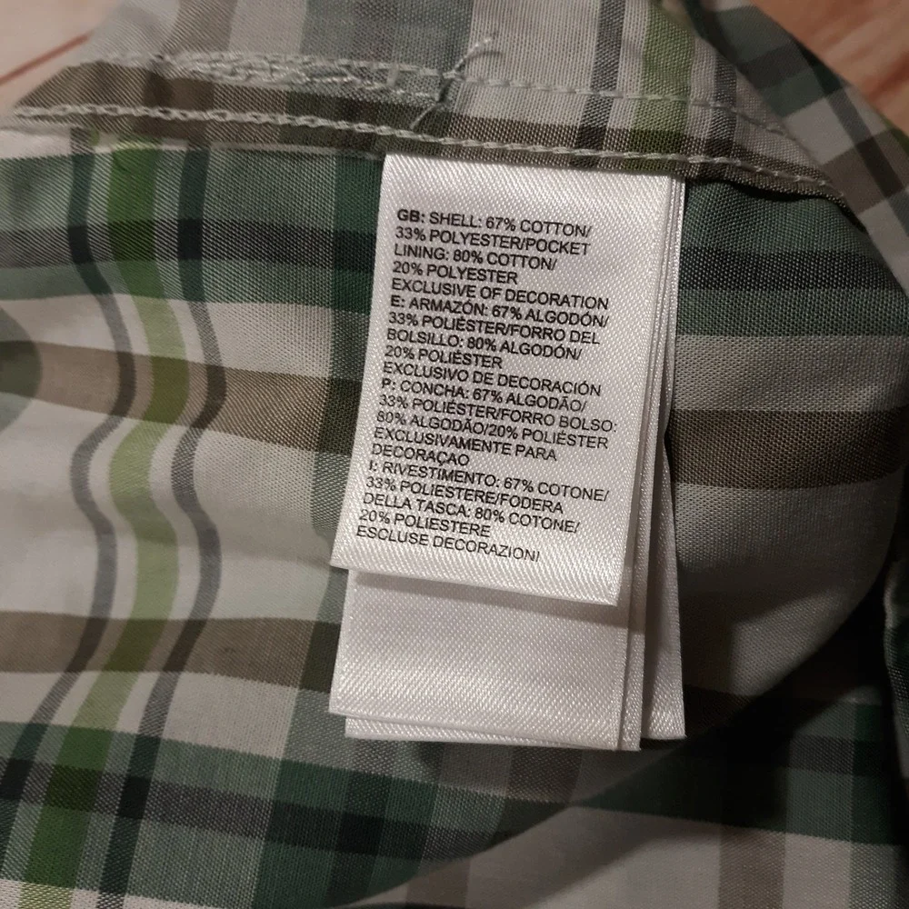 The North Face Shirt Outdoor Hiking Travel Mens Medium Cotton Blend Plaid Gray